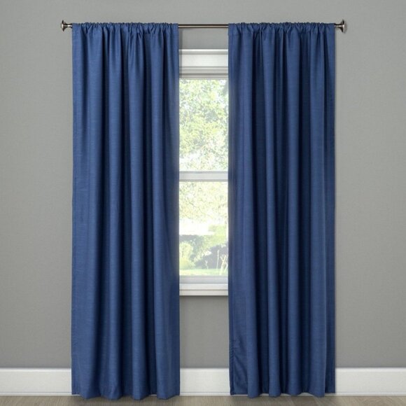 Project 62 Blackout Henna Window Curtain Panel 1pc Blue 50"x84" - Picture 1 of 5